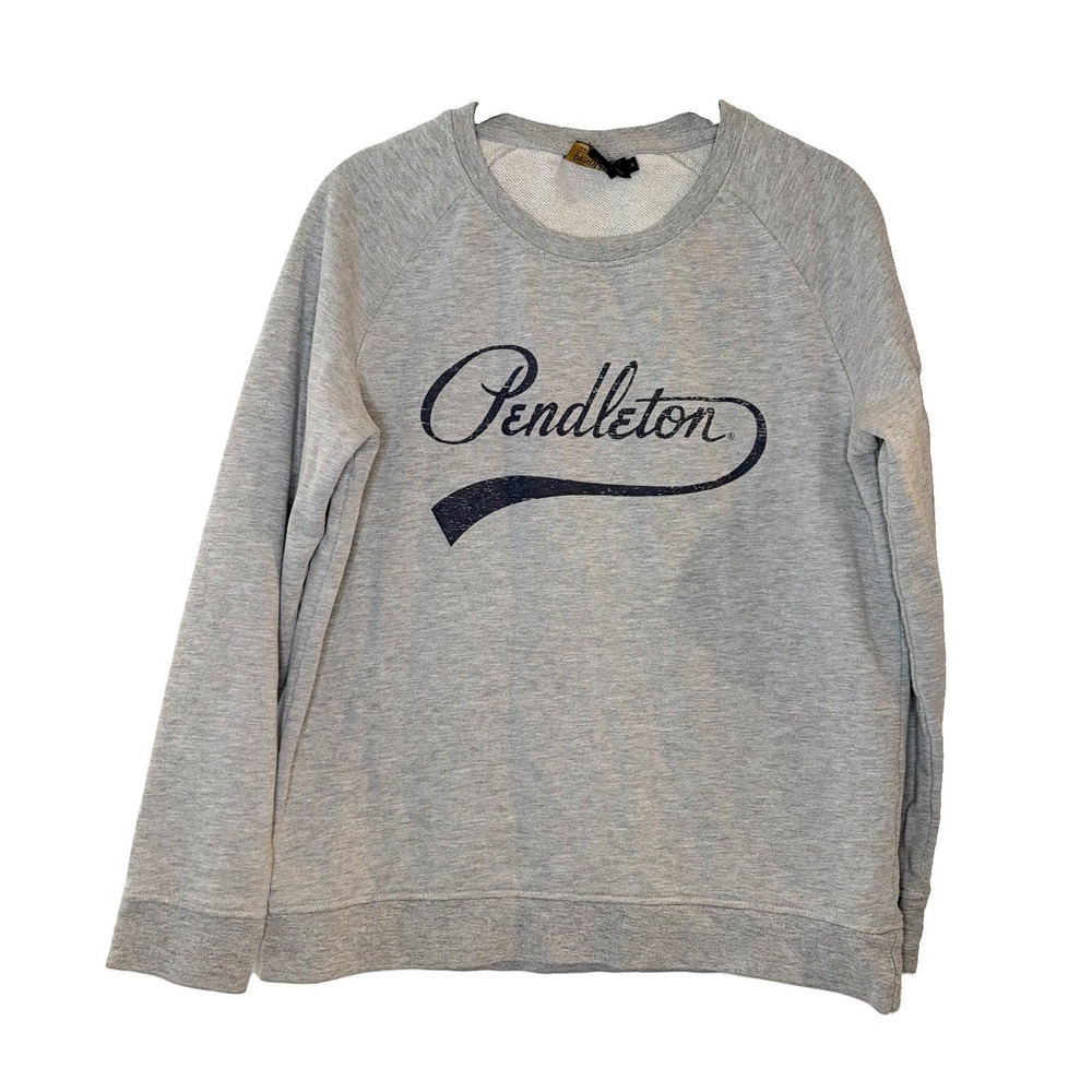 Pendleton Women's Sweatshirt Gray Logo Terry Lightweight Pullover Size S